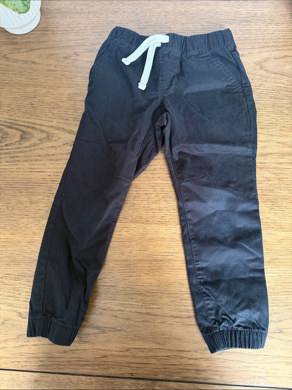 Cat & Jack Black Jogger Pants with White Drawstring